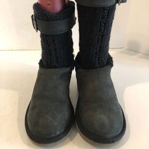 Ugg Cambridge Leather & Sweater Boot sz 1